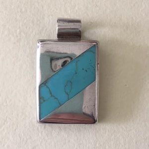 Sterling silver Mexico turquoise 95 pendant